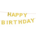 Glitterbanner Happy Birthday Guld