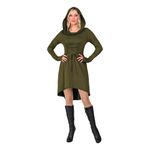 Gotisk Kjole med Hætte Grøn Kostume