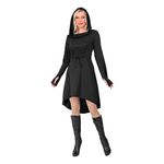 Gotisk Kjole med Hætte Sort Kostume
