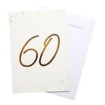 Gratulationskort Guld 60 med Kuvert