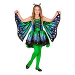 Grøn/Blå Sommerfugl Børnekostume