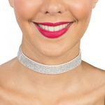 Halskæde Choker med Strass Sølv