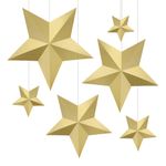 Hængende Dekoration Stjerner Guld