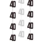 Hængende Dekorationer 40 Sort/Sølv