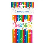 Invitasjonskort Happy Birthday Regnbue