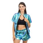 Jakke med Shorts Sæt Iridescent Blå