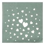 Kaffeservietter Hjerter Dusty Green