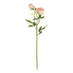 Kunstig Rose med To Knopper Lyserød