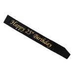 Ordensbånd Happy 25th Birthday Sort/Guld