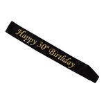 Ordensbånd Happy 30th Birthday Sort/Guld