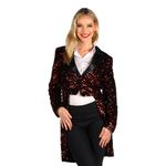 Paljetfrakke Dame Sort/Rød Deluxe