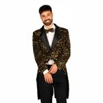 Paljetjakke Herre Sort/Guld Deluxe