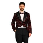 Paljetjakke Herre Sort/Rød Deluxe