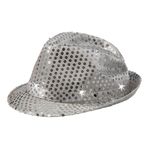 Paillethat Sølv med LED-Belysning