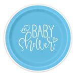 Pappersassietter Baby Shower Blå