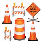 Papdekorationer Road Work Ahead