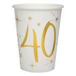 Pahvimukit 40 Kulta/Valkoinen