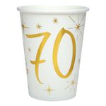 Pahvimukit 70 Kulta/Valkoinen