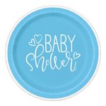 Paptallerkener Baby Shower Blå