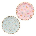 Paptallerkener Floral Pastel