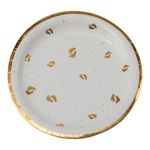 Paptallerken Fødder Guld/Hvid