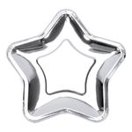 Paptallerkner Stjerne Sølv Metallic