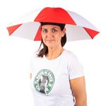Paraplyhat Rød/Hvid