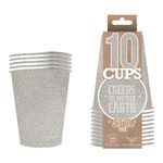 Party Cups Glitter Sølv