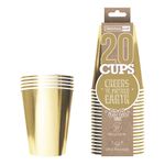 Party Cups Pap Papir Guld Metallic
