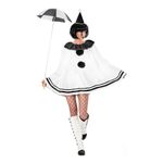 Pierrot Klovn Hvid Dame Kostume