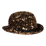 Bowlerhat med Pallietter Sort/Guld Deluxe