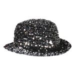 Bowlerhat Paljethat Sort/Sølv Deluxe
