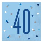 Servietter 40 Lyseblå Prikket