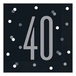 Servietter 40 Sort Prikket