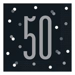 Servietter 50 Sort Prikket