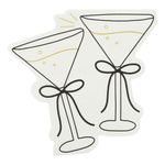 Servietter Cocktailglas Cremehvid Sløjfe