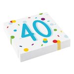Servietter Confetti Birthday 40