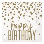 Servietter Happy Birthday Guld