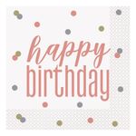 Servietter Happy Birthday med Prikker