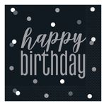 Servietter Happy Birthday Sort Prikket