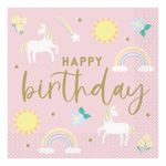 Servietter Happy Birthday Unicorn