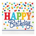Servietter Polkaprikker Happy Birthday