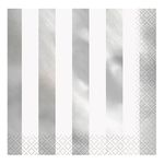 Servietter Sølv Metallic Stribede