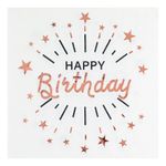 Servietter Sparkling Happy Birthday Hvid/Roséguld