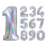 Sifferballong Glitter Silver