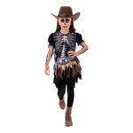 Skelet Cowgirl Børnekostume