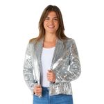 Suitmeister Pailletblazer Dame Sølv