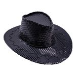Sort Cowboyhat med Pailletter