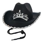 Sort Cowboyhat med Tiara