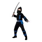 Sort/Blå Power Ninja Børnekostume